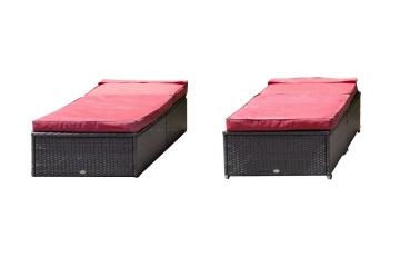 Pair Outsunny Outdoor Adjustable Chaise Lounges (1 of 5)