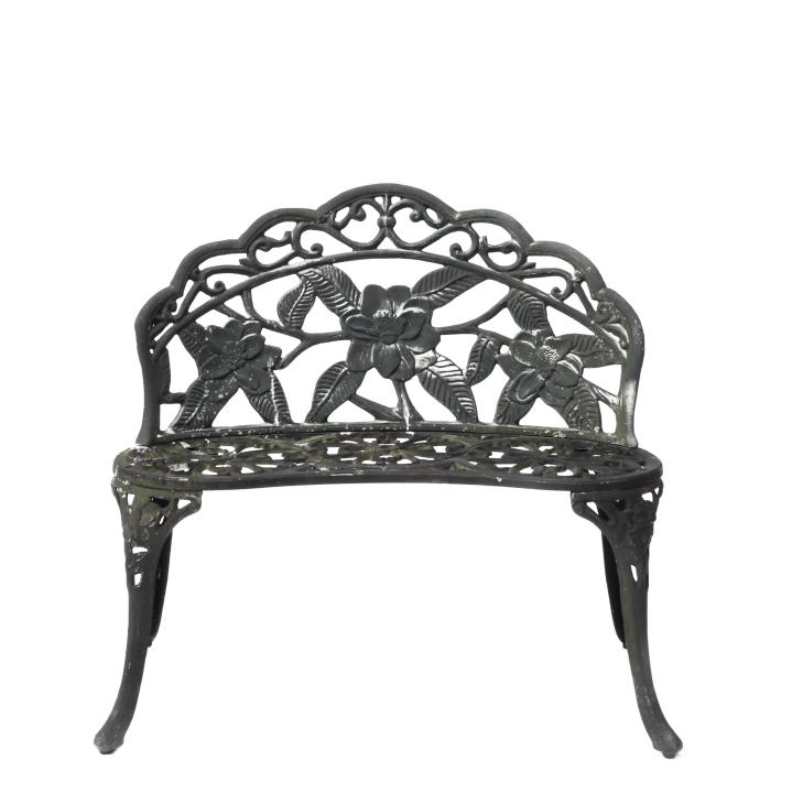 Cast Iron Outdoor Garden Bench w Lily Motif (1 of 9)