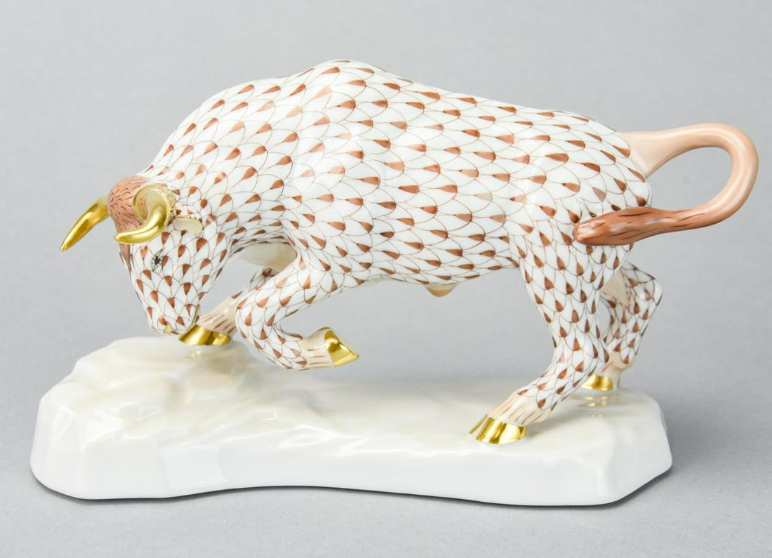Herend Hungary Porcelain Brown Bull Figurine (1 of 10)