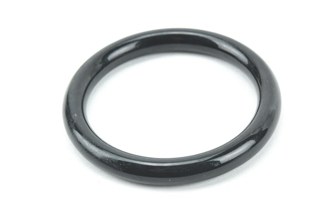 Vintage Black Onyx or Basalt Glass Bangle Bracelet (1 of 5)