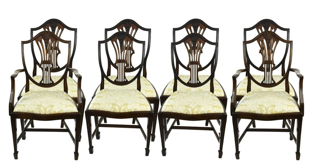 Set of Eight English Sheraton Style Dining Chairs (1 of 11)