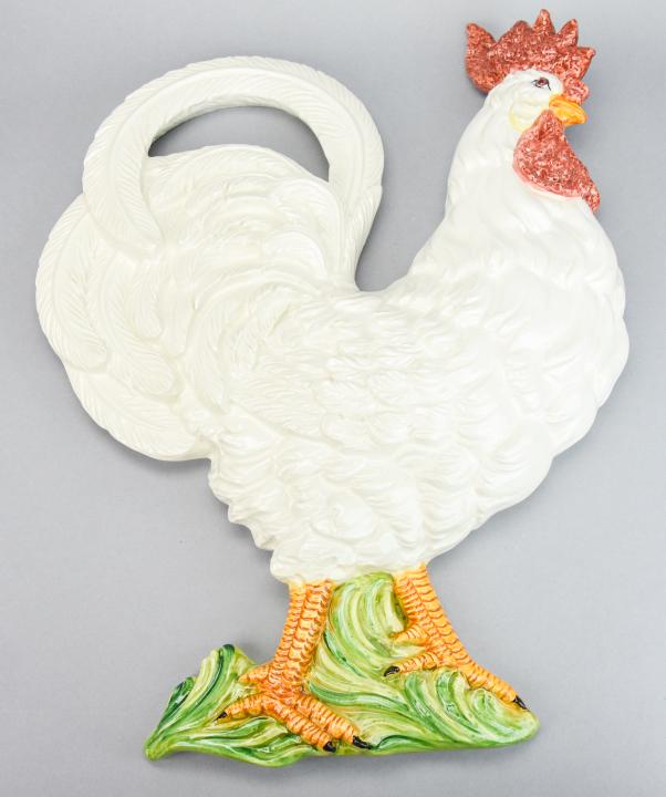 Italian Ceramic Rooster Wall Plaque (1 of 10)