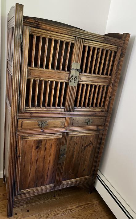 Antique Chinese Armoire Cupboard w Ornate Hardware (1 of 5)
