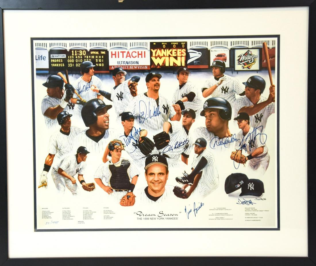 NY Yankees 1998 Dream Season Signed Lithograph (1 of 8)