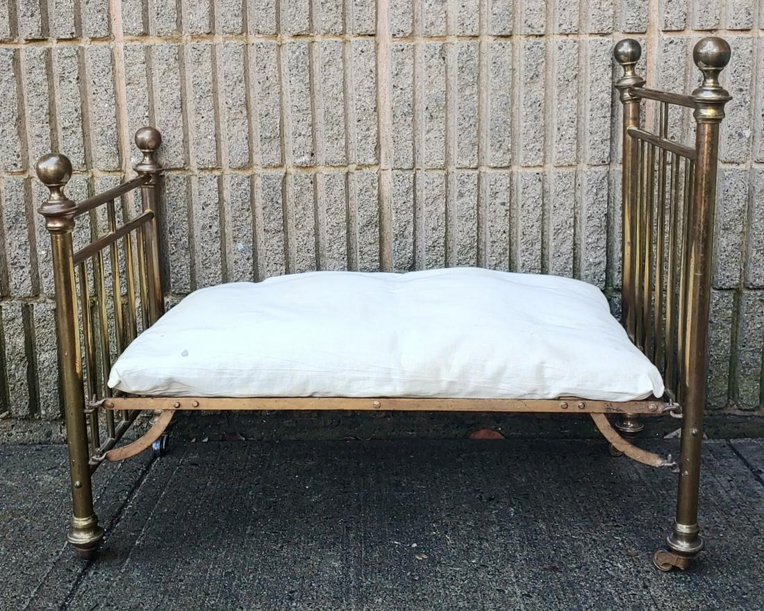 Antique Brass Victorian Doll Size Bed (1 of 4)