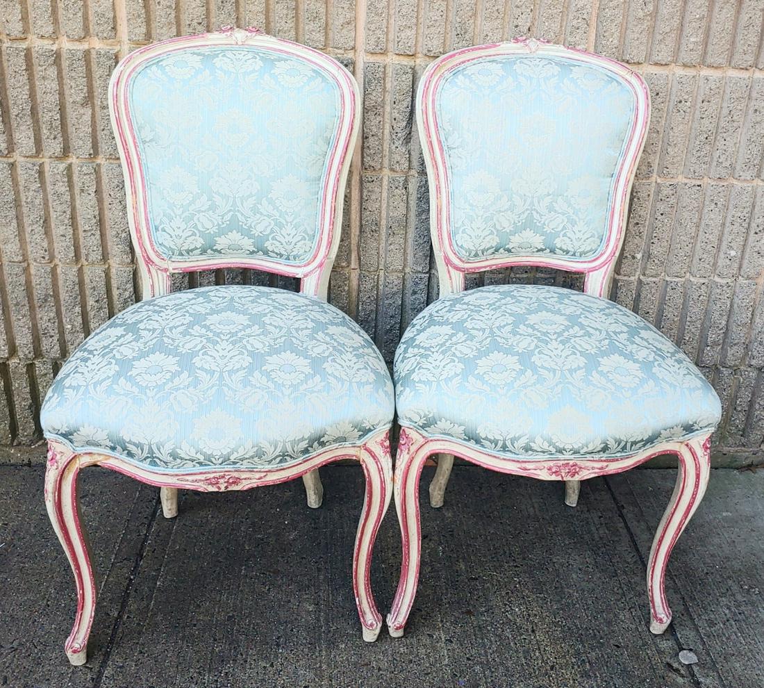 Pair Antique Louis XV Style Side Chairs (1 of 5)