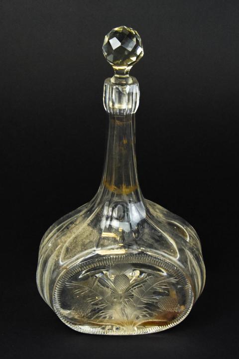 Antique Crystal Decanter w Scottish Thistle (1 of 6)