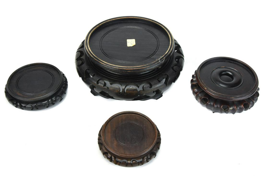 4 Hand Carved Chinese Porcelain Stands (1 of 6)