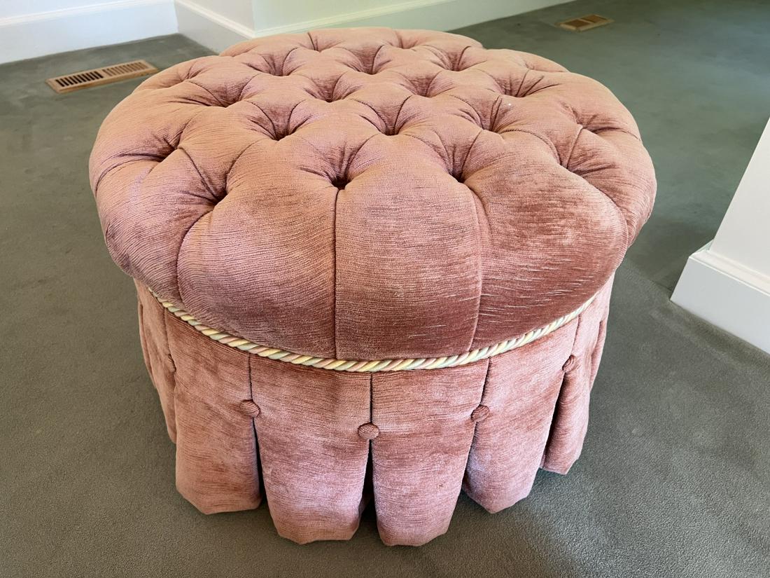 Contemporary Custom Upholstered Tufted Ottoman (1 of 3)