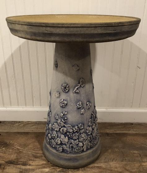 Vintage Salt Pottery Hand Painted Bird Bath (1 of 4)