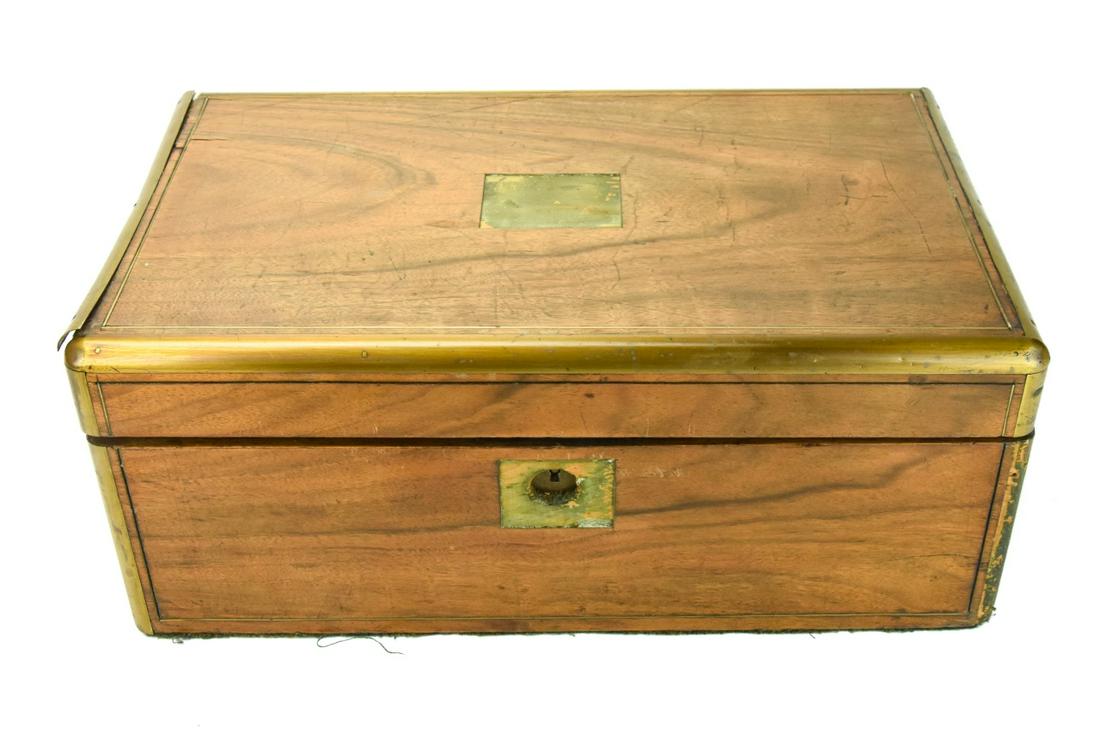 Antique 19th C. Campaign Writing Desk Brass Mounts (1 of 10)