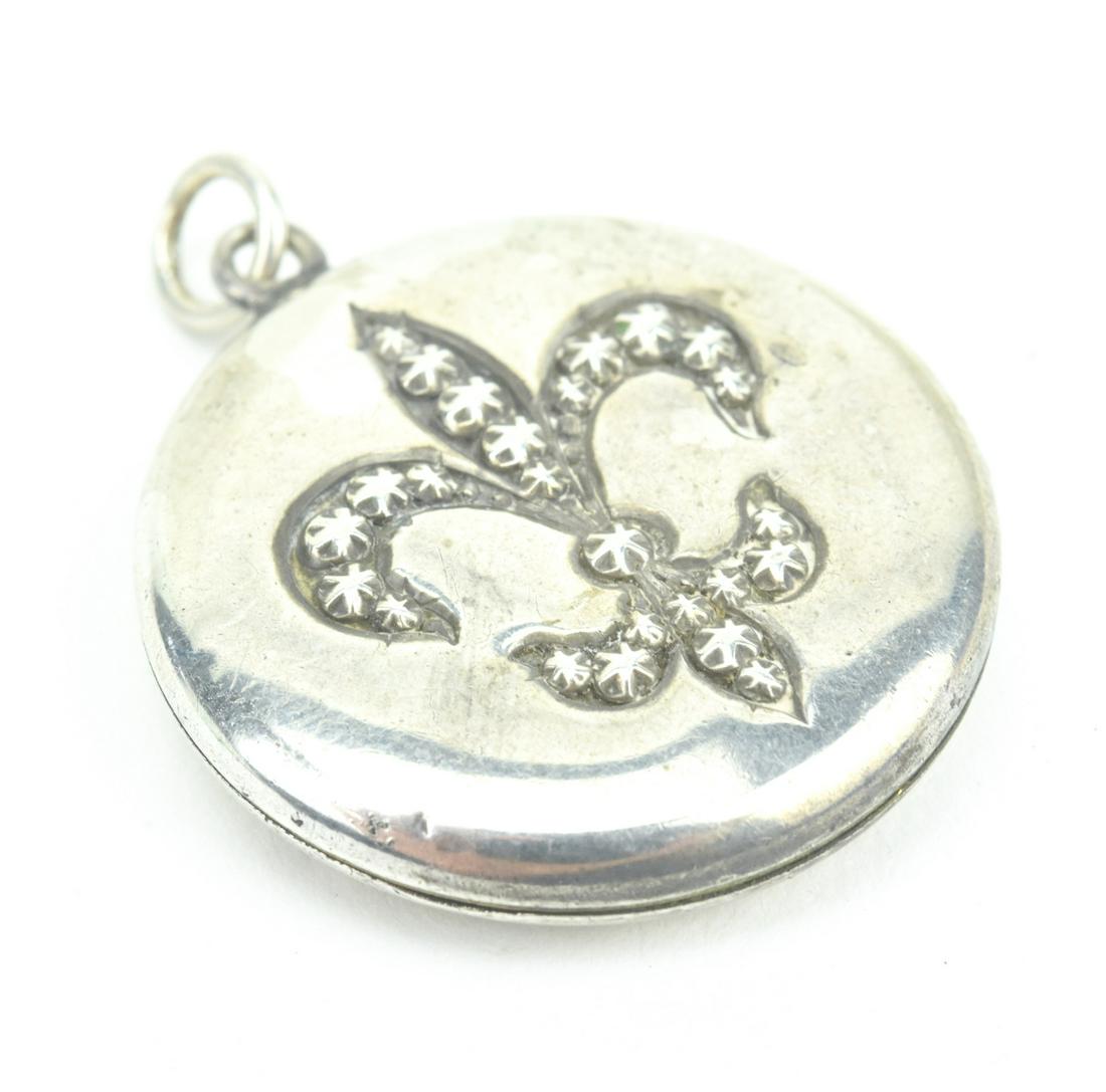 Antique Sterling Silver Fleur de Lis Locket (1 of 5)