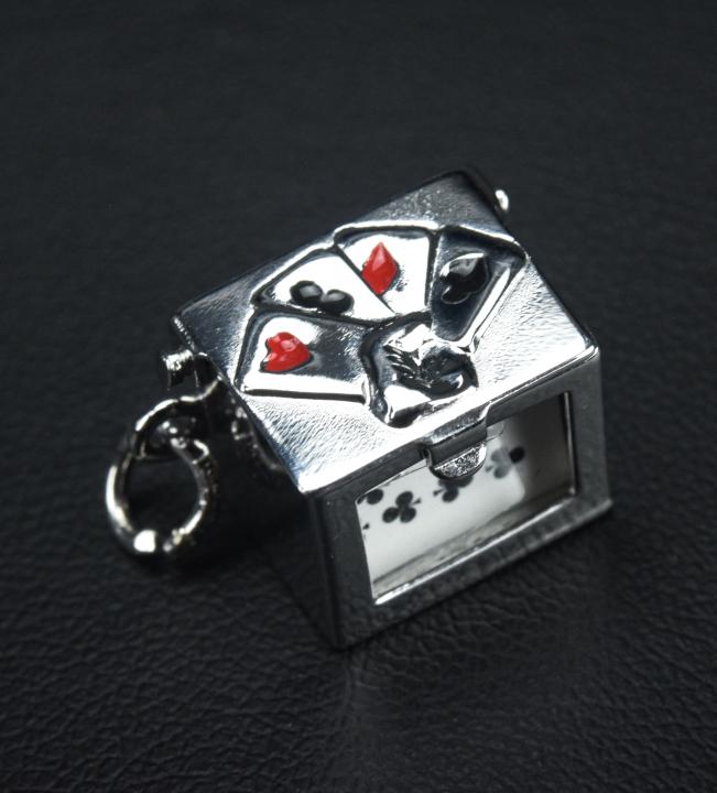 Sterling Silver Pendant w Miniature Deck of Cards (1 of 7)