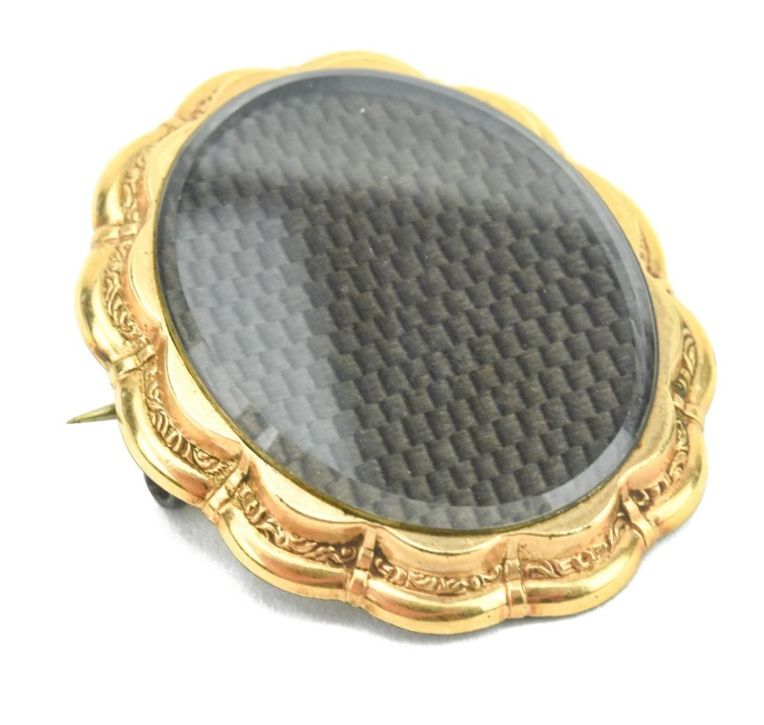 Antique 19th C Civil War Era Mourning Hair Brooch (1 of 4)