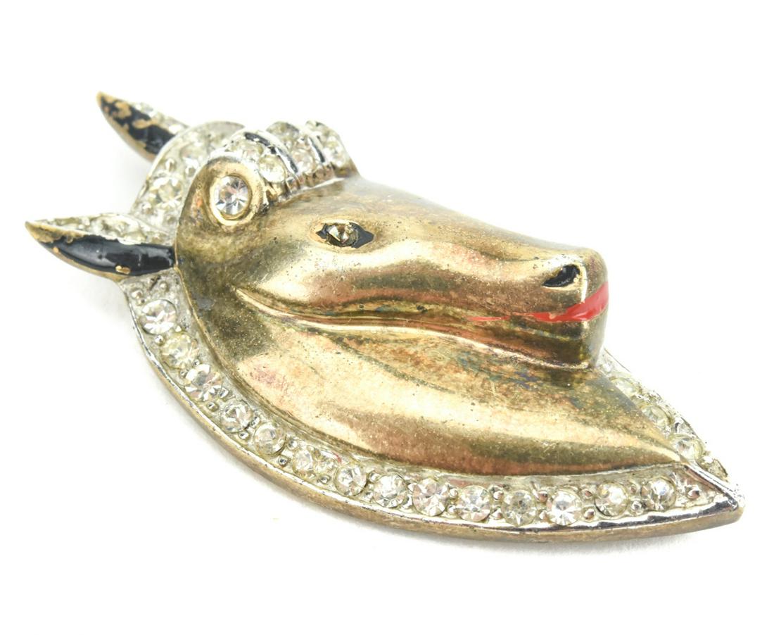 Vintage Sterling Silver & Rhinestone Horse Brooch (1 of 6)