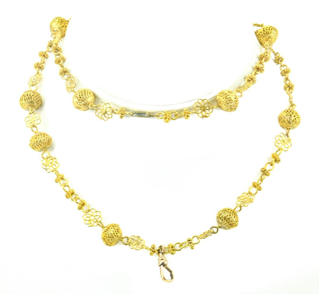 Antique Etruscan Revival Style Necklace w Dog Clip (1 of 7)