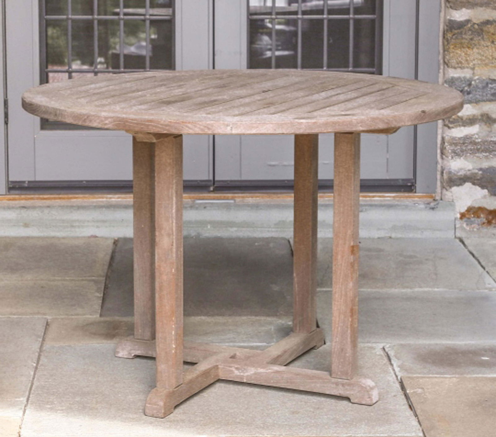 Outdoor Teak Round Patio Dining Table (1 of 5)