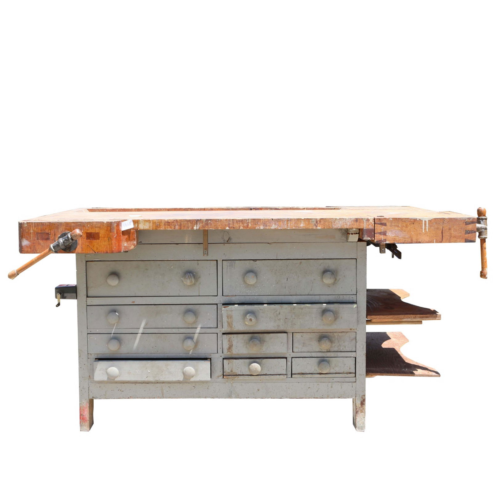 Antique Industrial Workbench w Yost Vices (1 of 8)