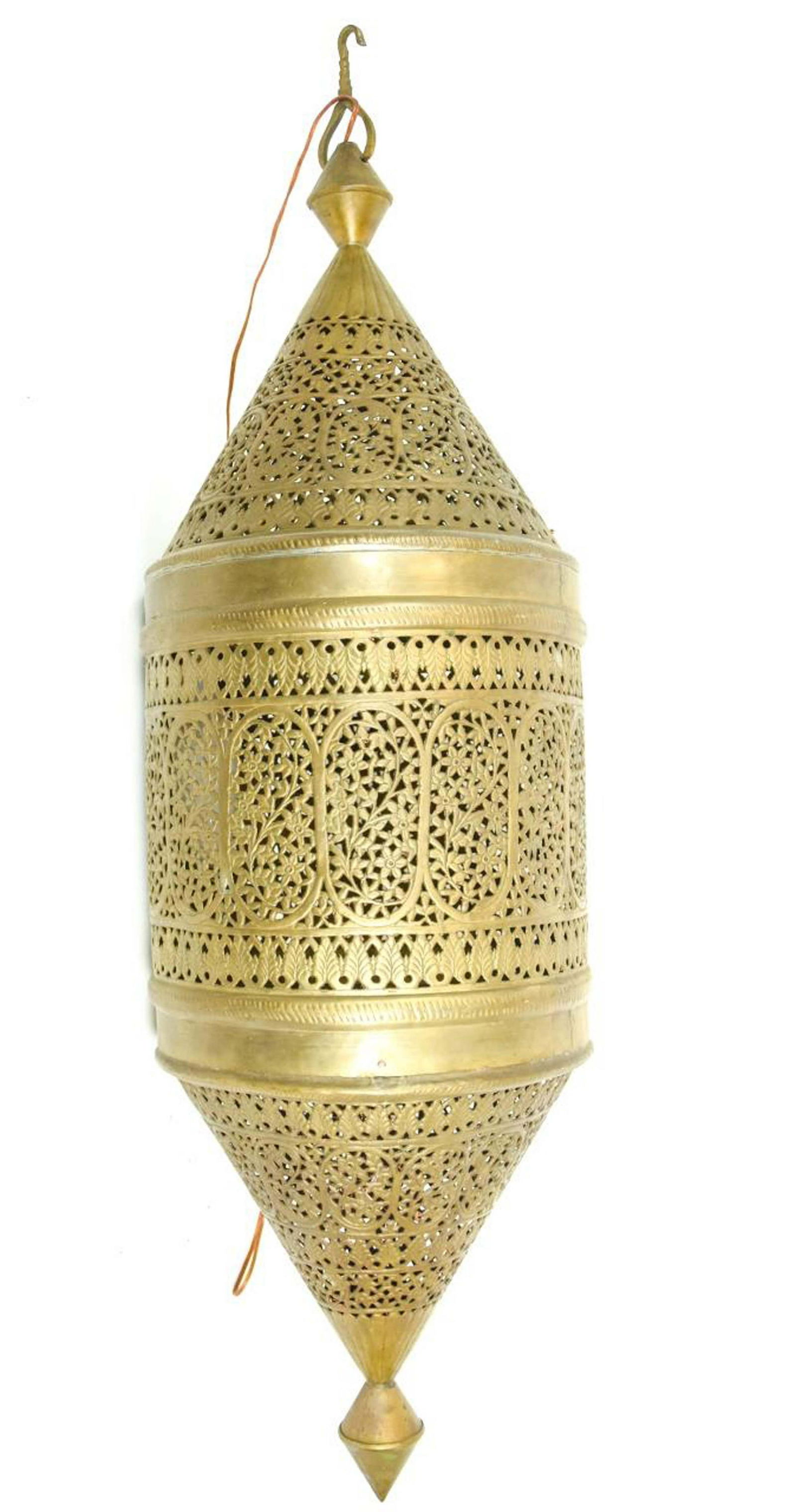 Large Moroccan Pierced Brass Hanging Lantern (1 of 5)