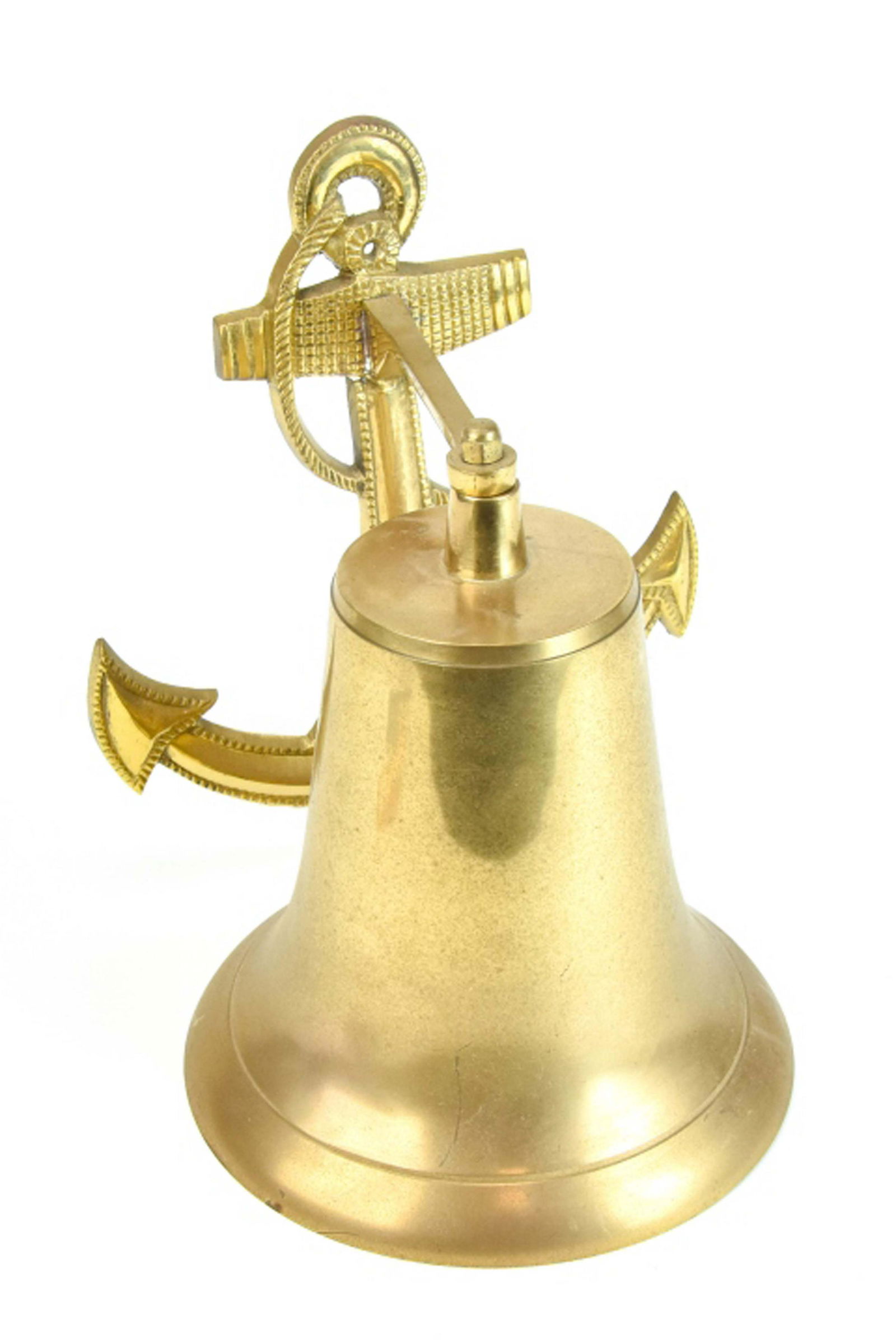 Large Brass Captains Ship Bell w Anchor Form Mount (1 of 6)