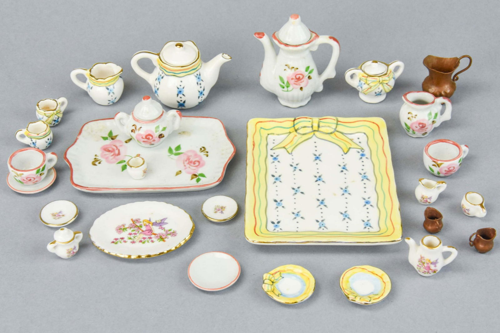 3 Miniature Porcelain Doll Tea Sets (1 of 9)