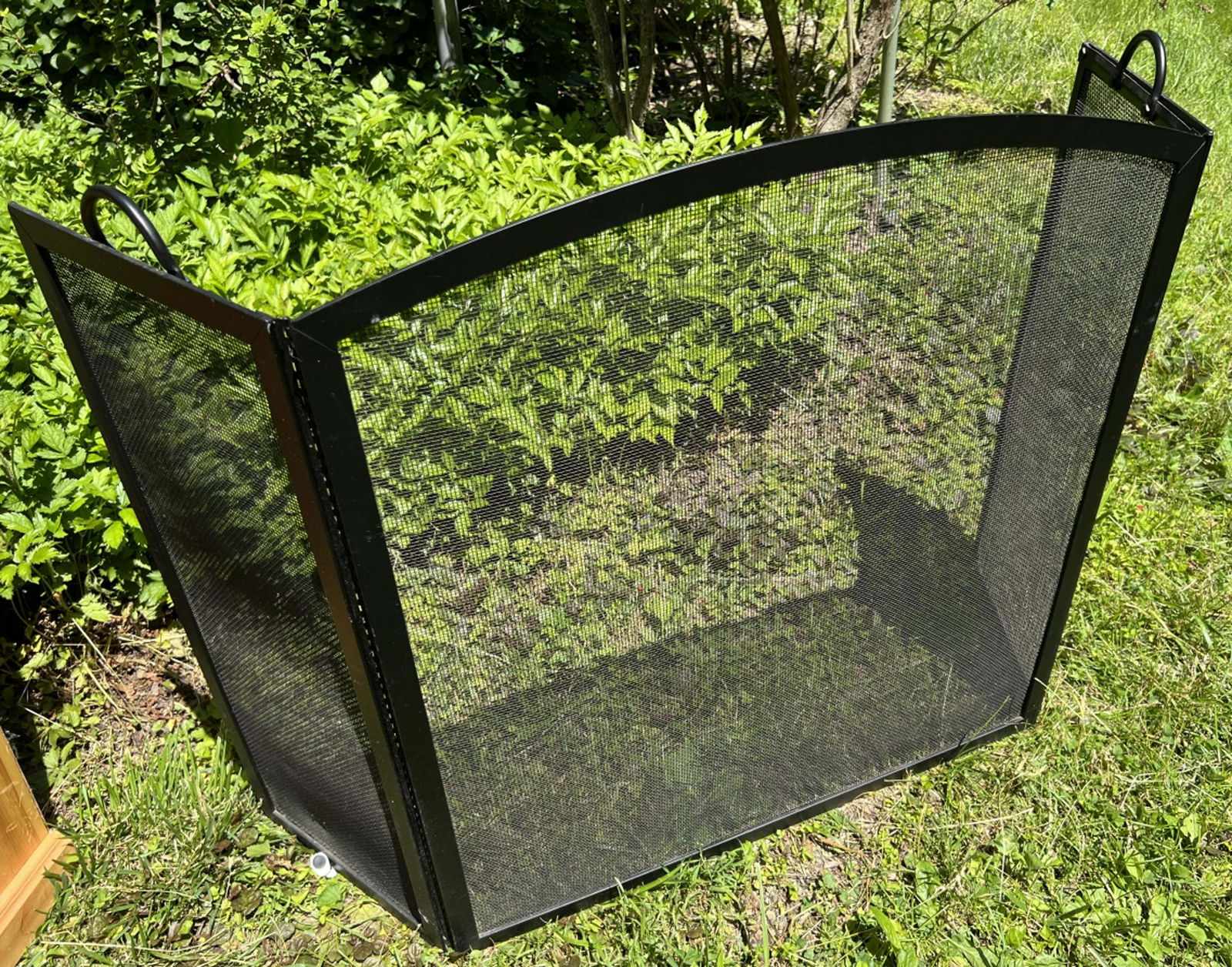 Contemporary Modern Black Metal Fireplace Screen (1 of 3)