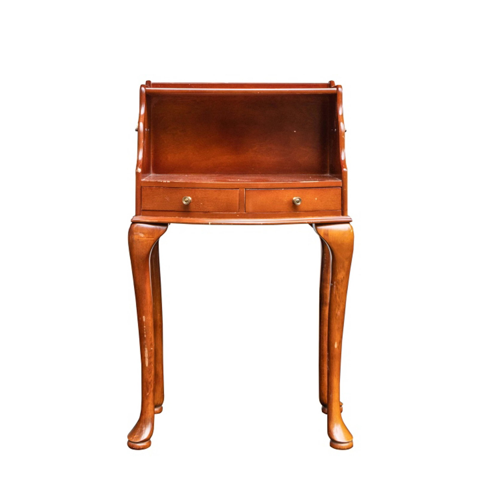 Small Queen Anne Style Secretary Writing Desk: Small Queen Anne Style Secretary Writing Desk. Measures 32 inches x 18 inches.