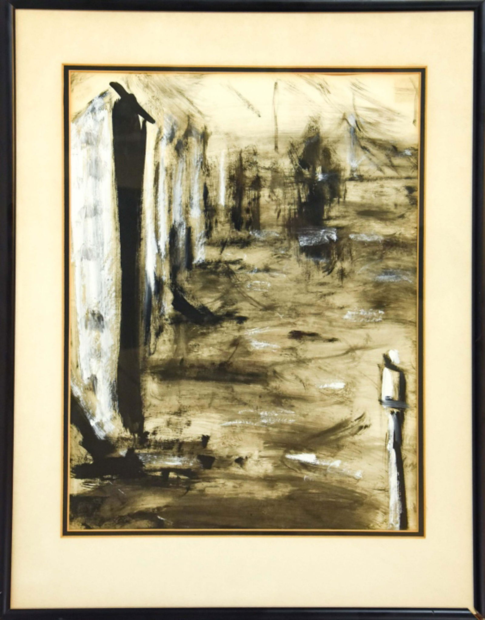 Signed Abstract Monochromatic Acrylic Painting (1 of 7)