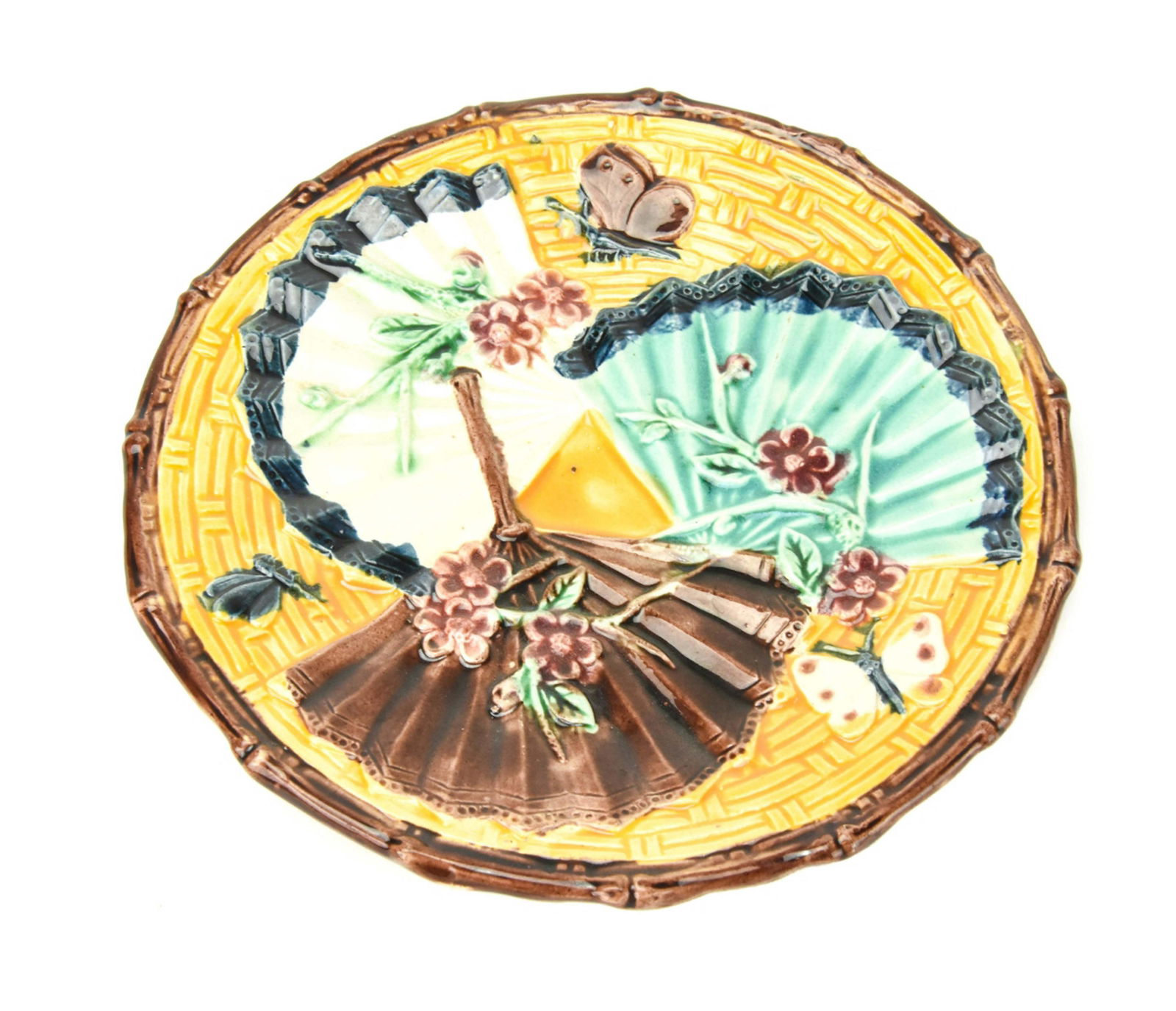 Antique Majolica Hand Painted Porcelain Plate (1 of 6)