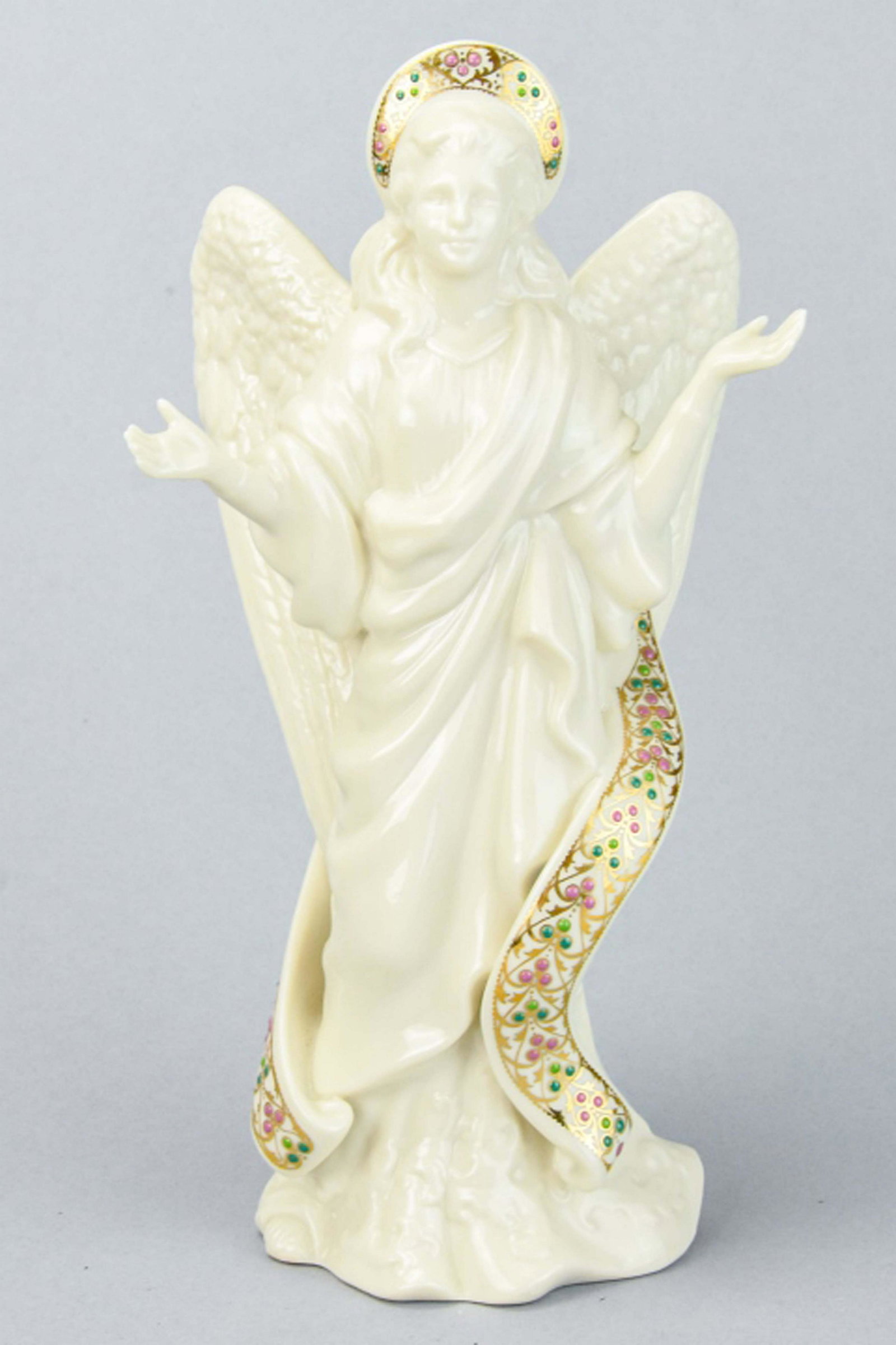 Lenox Enamel & Porcelain Angel of Light Figure: Lenox Enamel & Porcelain Angel of Light Figure. Measures 10 inches x 6 inches.