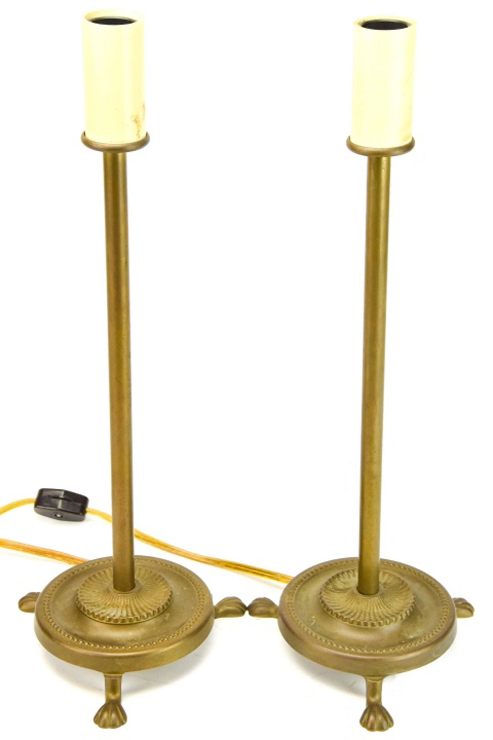 Pair Laura Ashley Brass Candlestick Form Lamps (1 of 6)