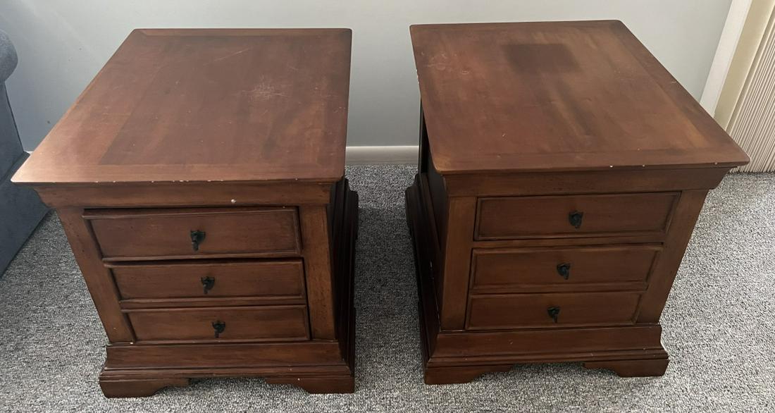 Pair Louis Philippe Style Night Stands End Tables (1 of 4)