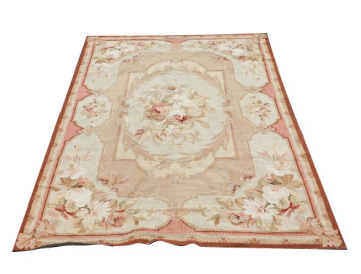 Aubusson Floral Area Rug: Aubusson Floral Area Rug. Measures 68 inches x 47 inches.
