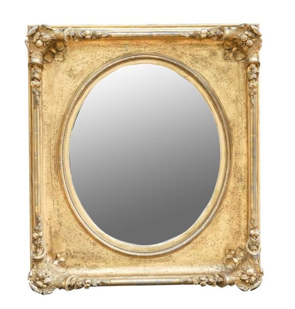 Antique Mid 19th C American Gilt Frame w Mirror (1 of 8)