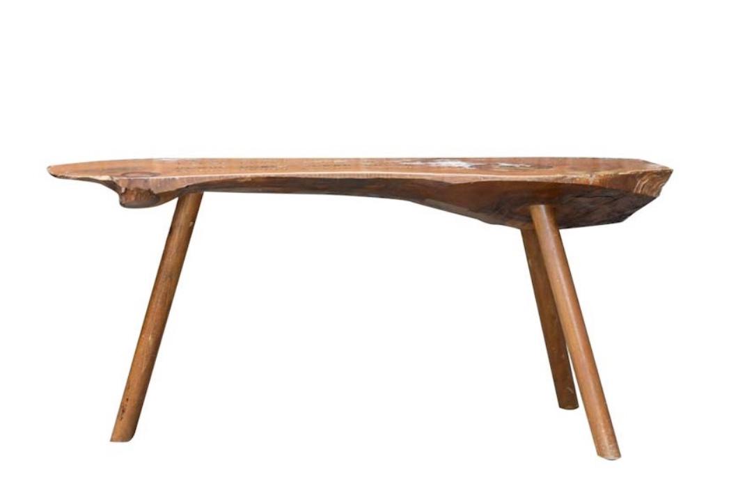 Mid Century Modern Nakashima Style Live Edge Bench (1 of 7)