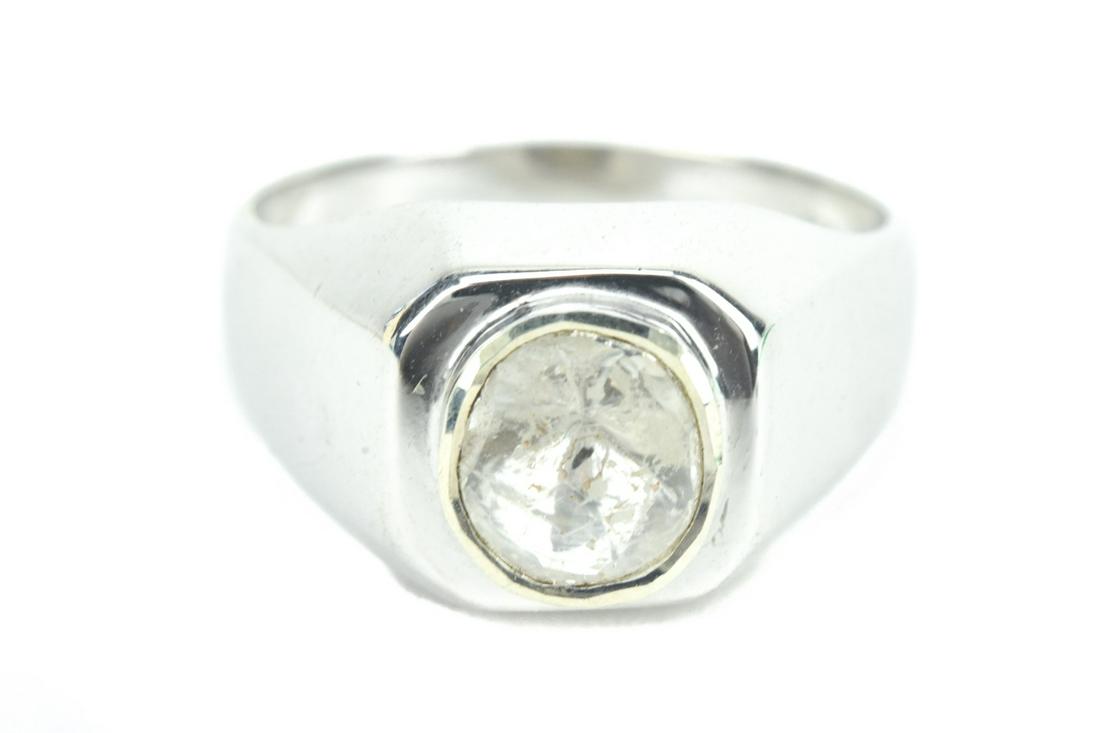 Bezel Set Diamond & Sterling Silver Ring (1 of 6)