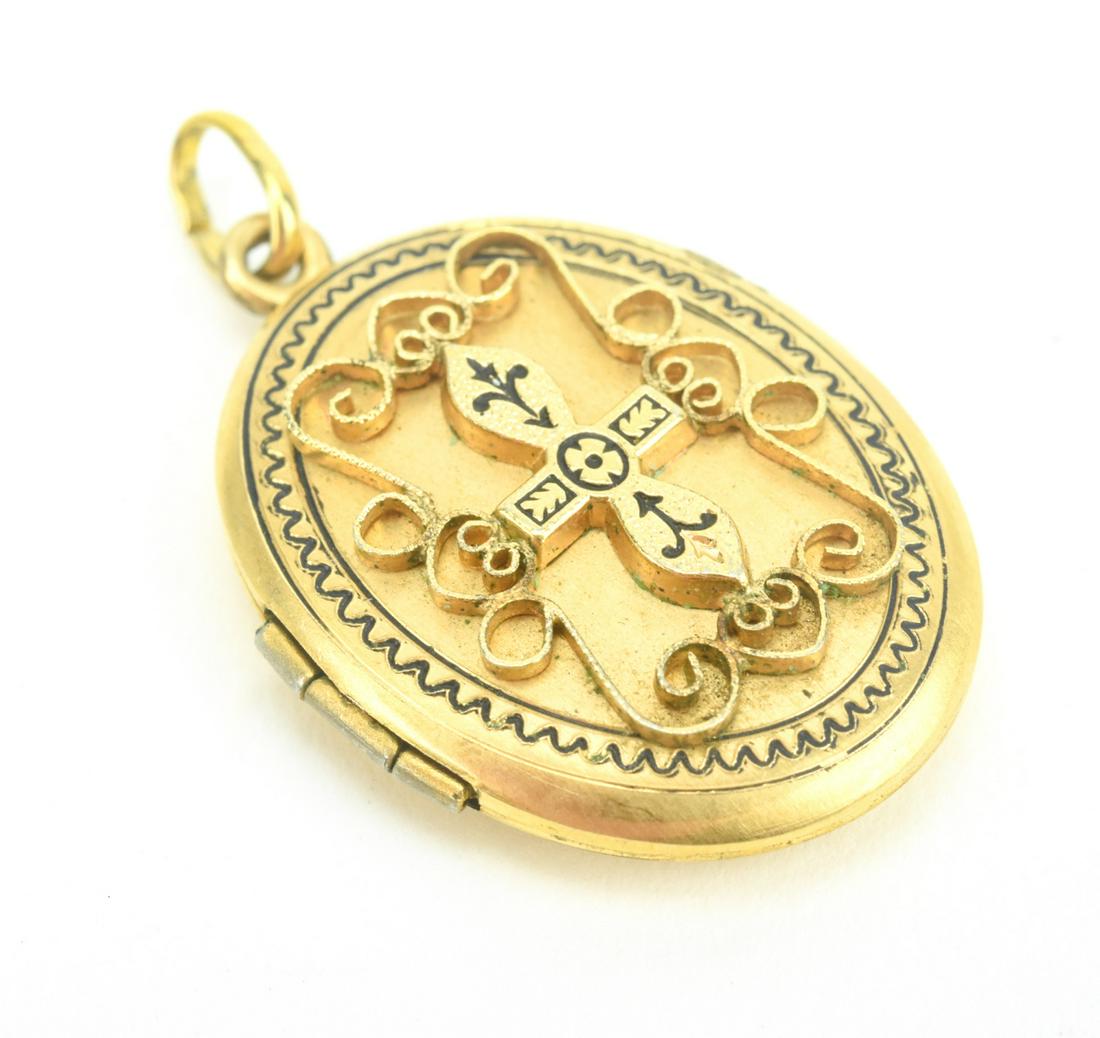 Antique Gold Fill Aesthetic Movement Motif Locket (1 of 5)
