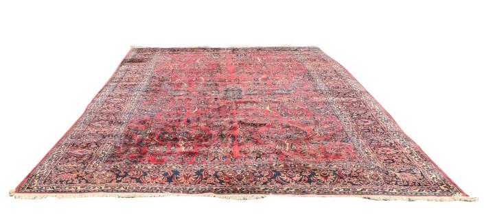 Antique Oriental Hand Knotted Rug Blues and Reds (1 of 10)