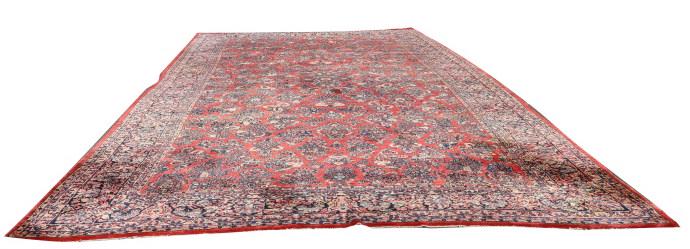 Antique Oriental Hand Knotted Rug Blues and Reds (1 of 8)