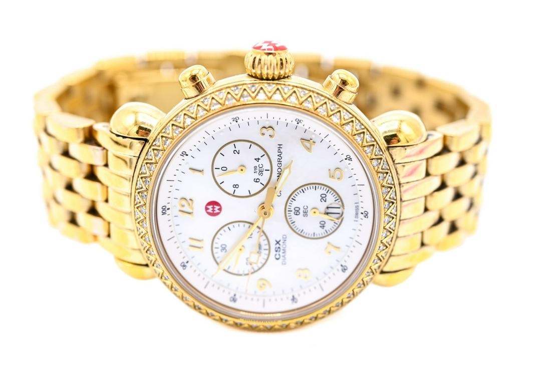 Michele CSX Diamond Chronograph Gold Tone Watch (1 of 8)