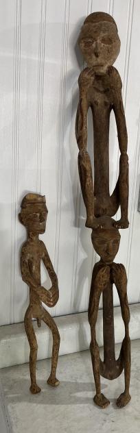 Two Antique Papua New Guinea Carved Wood Statues (1 of 5)