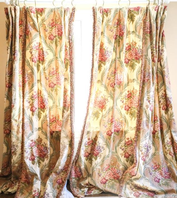 3 Pairs Custom Floral Lined & Trimmed Drapes (1 of 9)