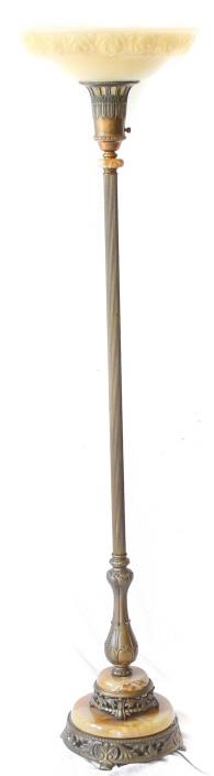 Victorian Style Alabaster & Marble Floor Lamp (1 of 8)