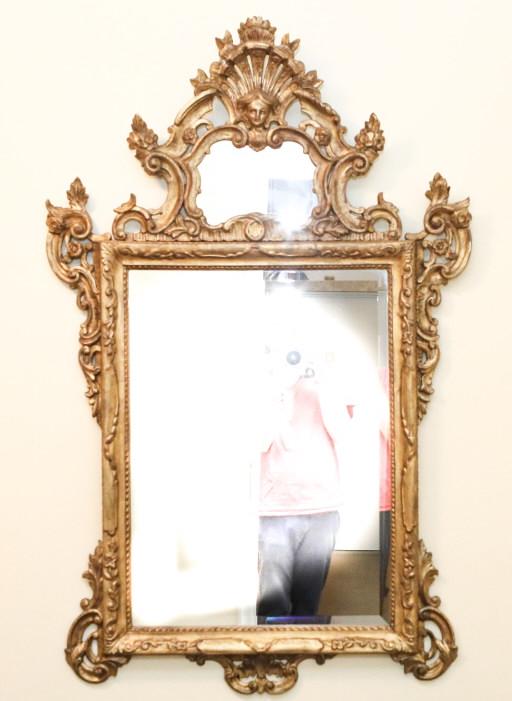 Antique Louis XIV Style Gilt Mirror w Cherub Motif (1 of 6)