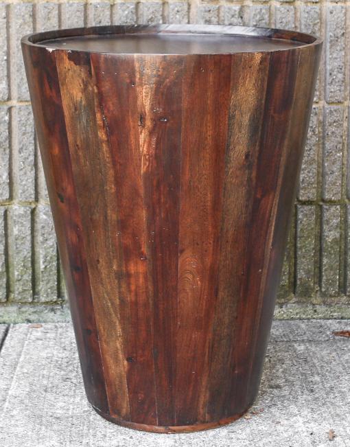 Exotic Wood Drum Style Side Table (1 of 6)