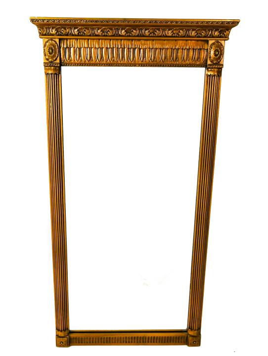 Antique Gilt Neo Classical Carved Pier Wall Mirror (1 of 7)