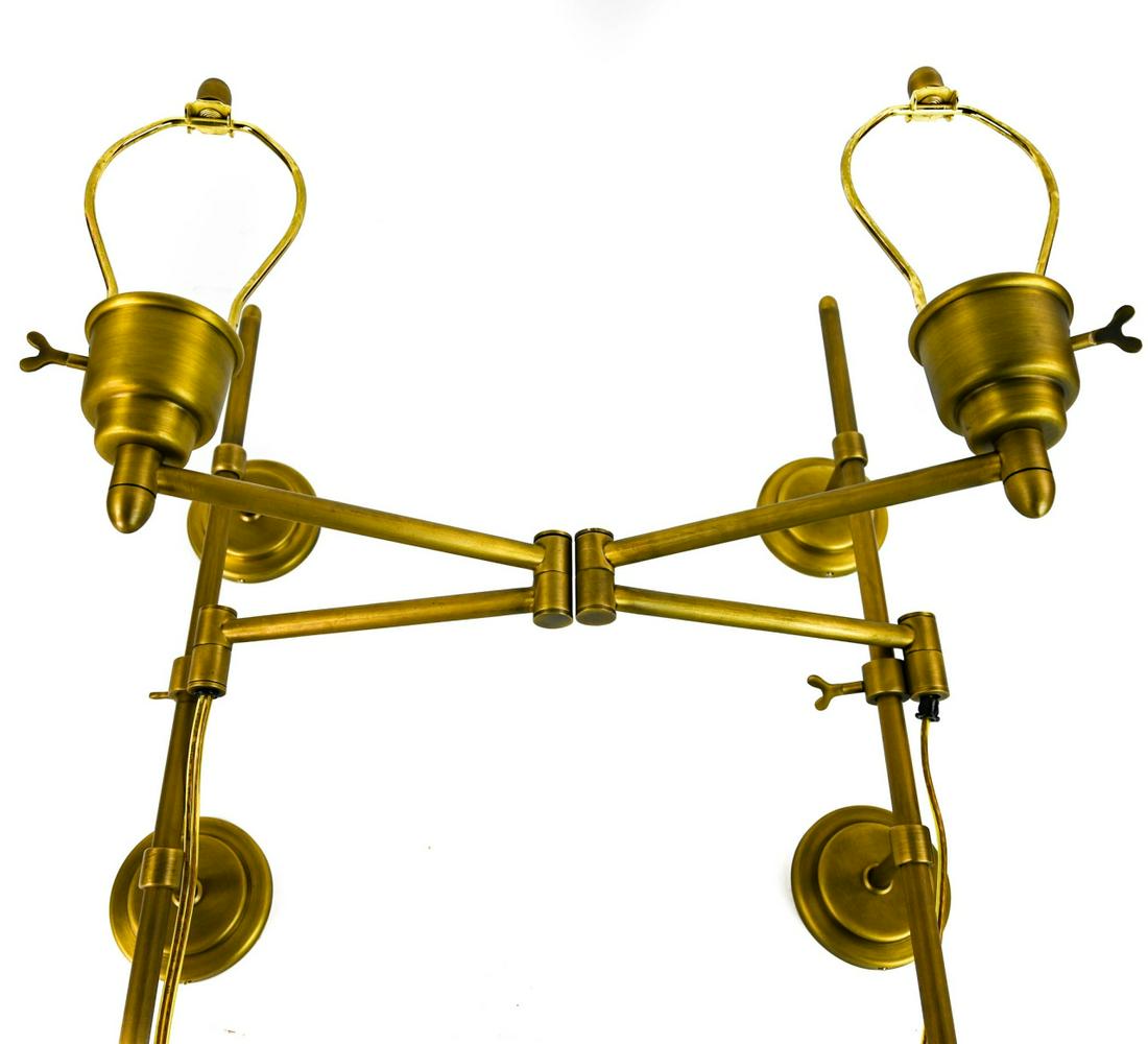 Pair Rubbed Brass Extendable Wall Mount Lamps (1 of 9)