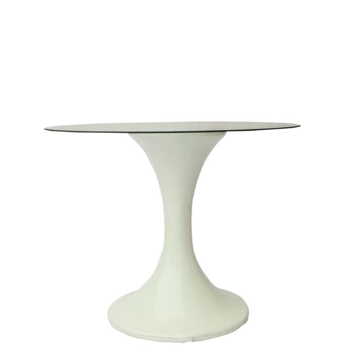 Knoll "Tulip" Style Glass Top Table (1 of 9)