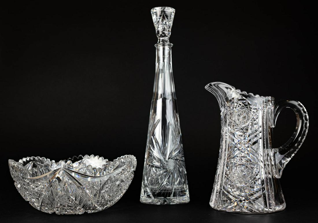 3 Antique Brilliant Cut Glass Table Items (1 of 8)