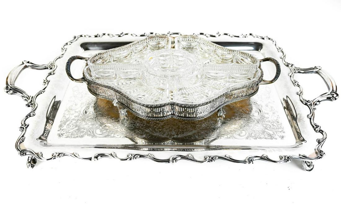 Silverplate Serving Tray & Compartmentalized Dish (1 of 10)